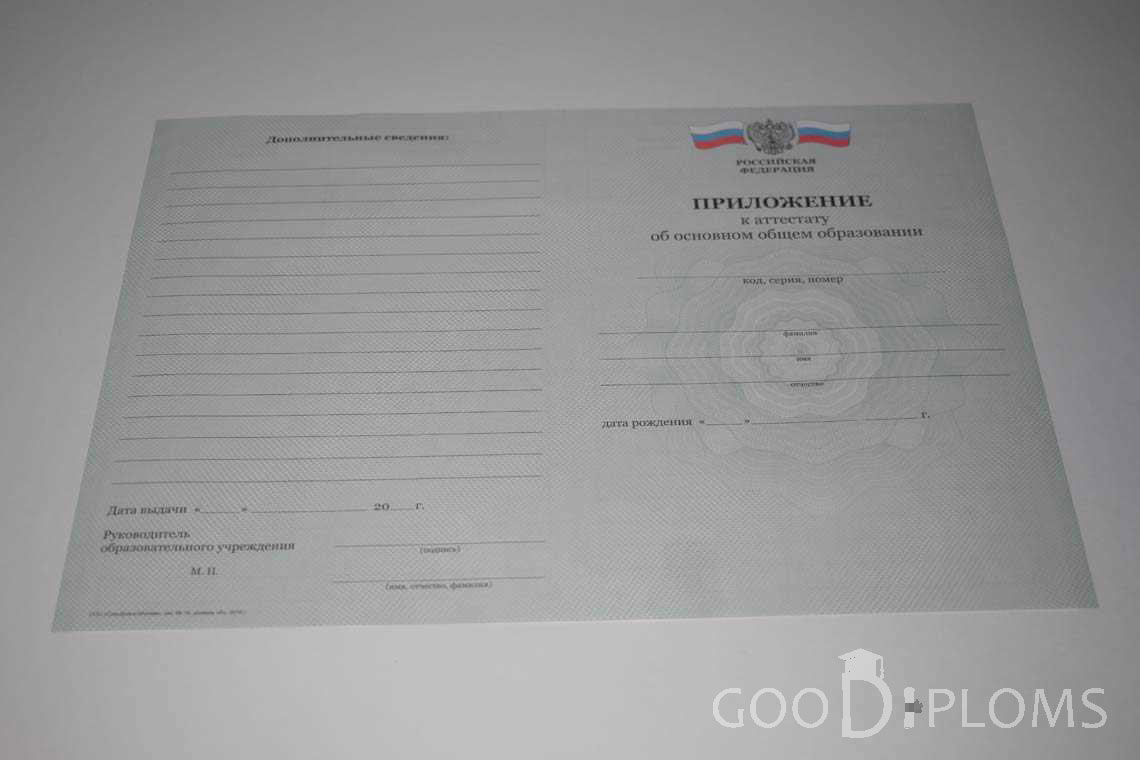 Приложение к Аттестату За 9 Класс период выдачи 2010-2013 -  Пинск