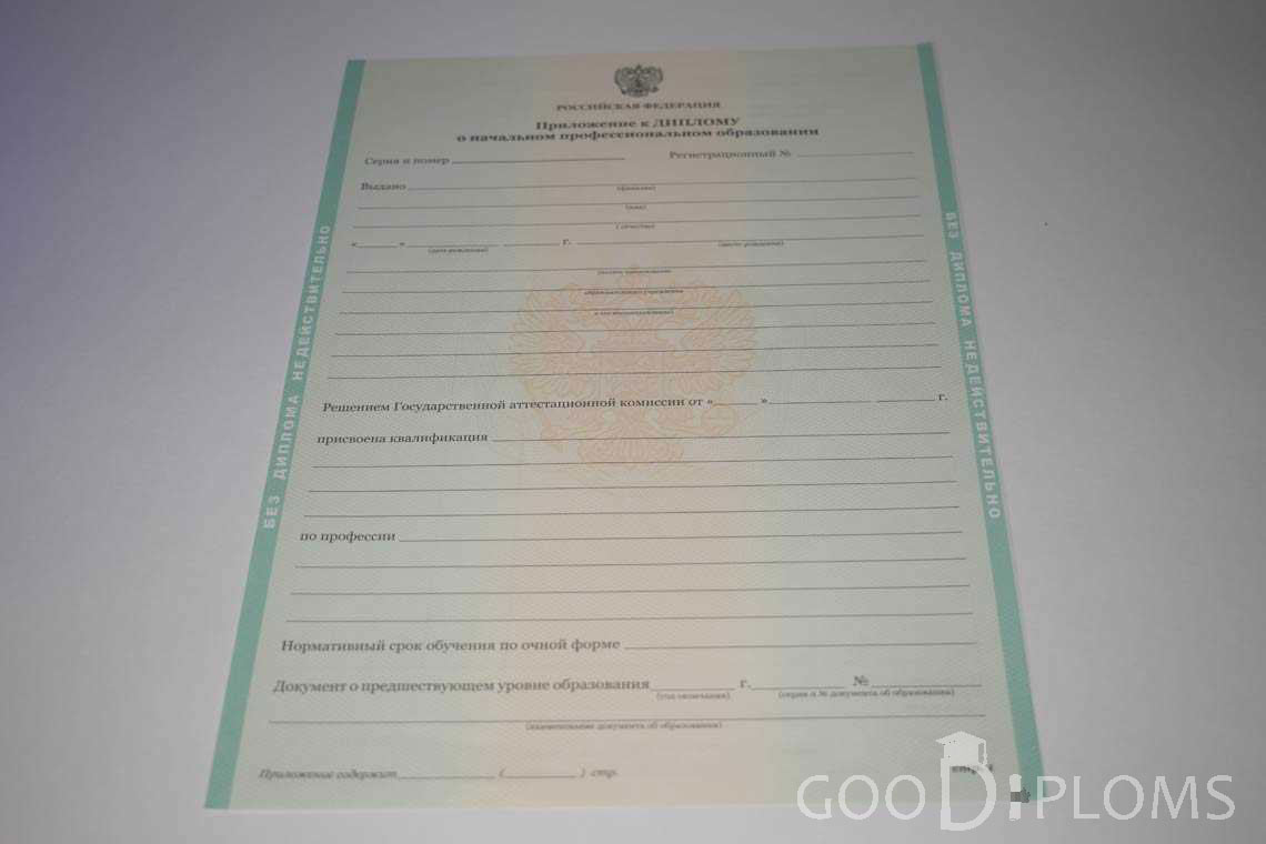 Приложение к Диплому Училища период выдачи 2011-2020  -  Пинск